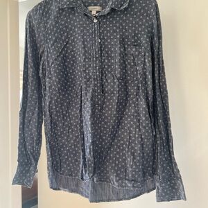 Joie Navy Patterned Button-Up Shirt